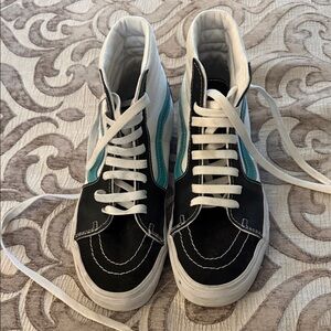 Vans High-Top Black and Teal Sneakers